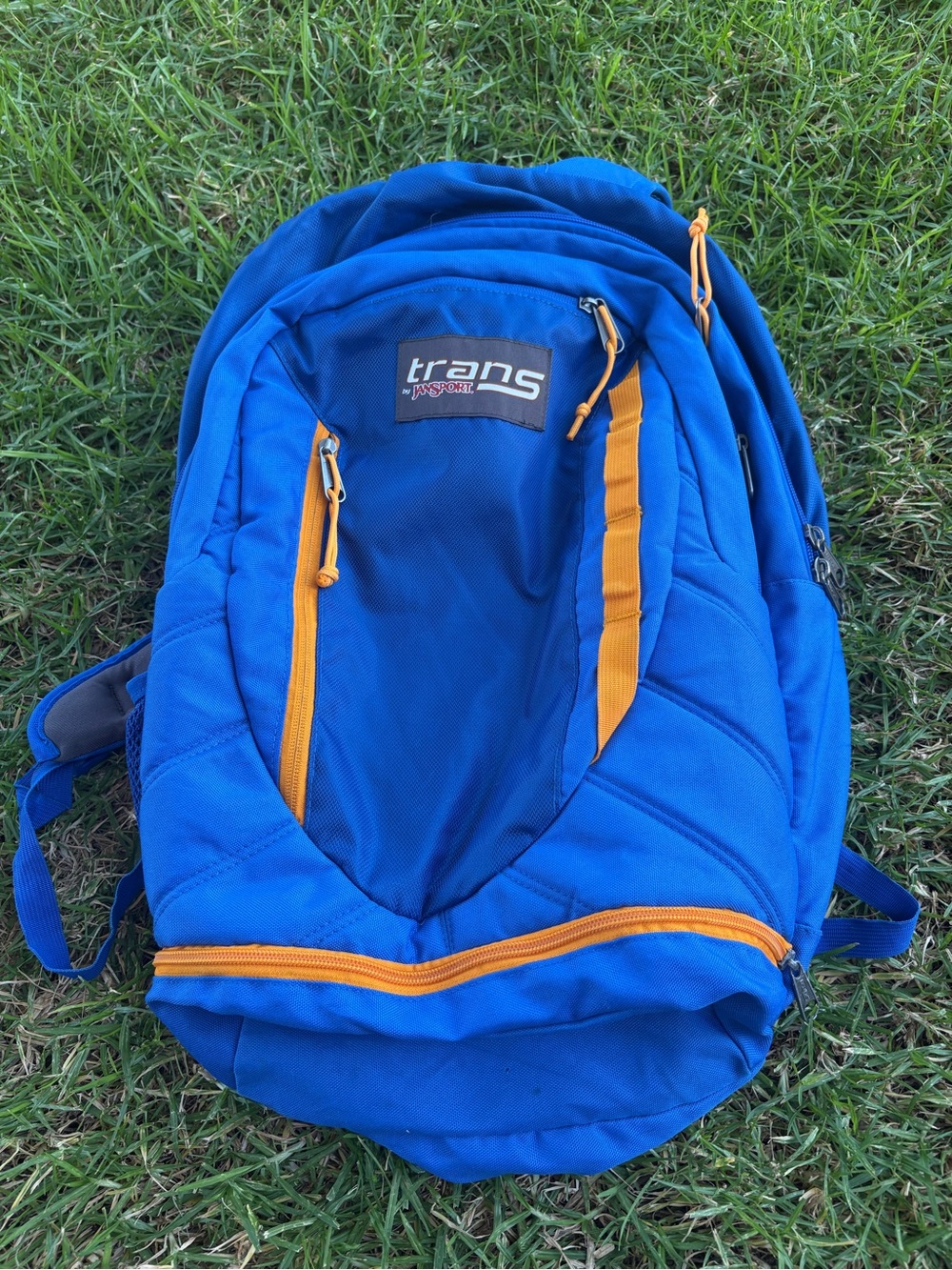 Jansport Blue Backpack with Orange Trim